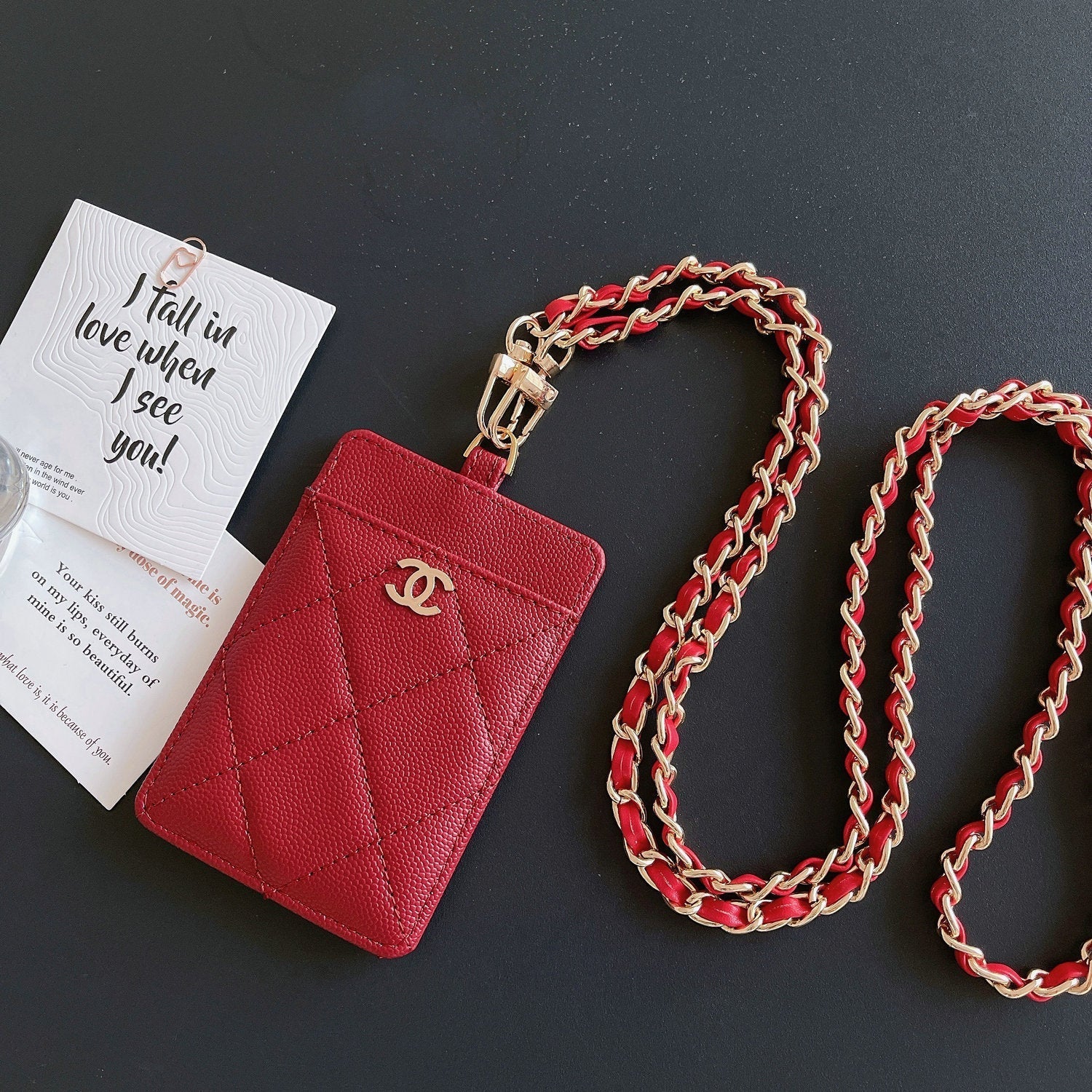 Metal Chain Bag Card Holder