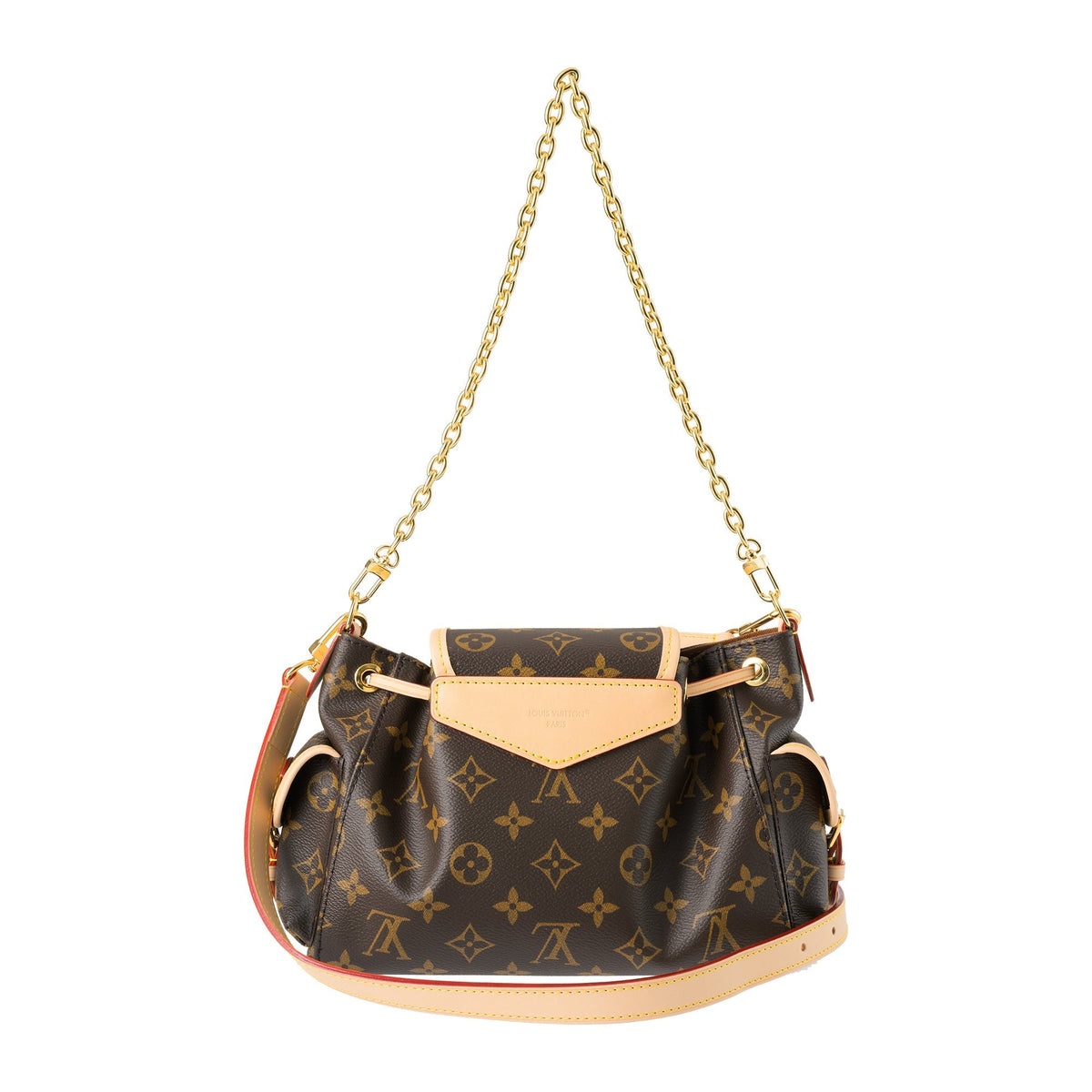 Luxurious Designer Leather Handbag with Gold Chain Details