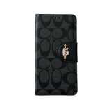 Classic iPhone Case Leather Flip Case with Card Holder Black