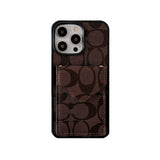Classic iPhone Case With Card Holder And Strap Light Brown -SJ240513