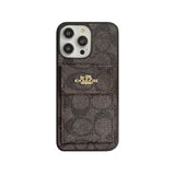 Classic iPhone Case With Card Holder Wallet Light Brown -SZK240425