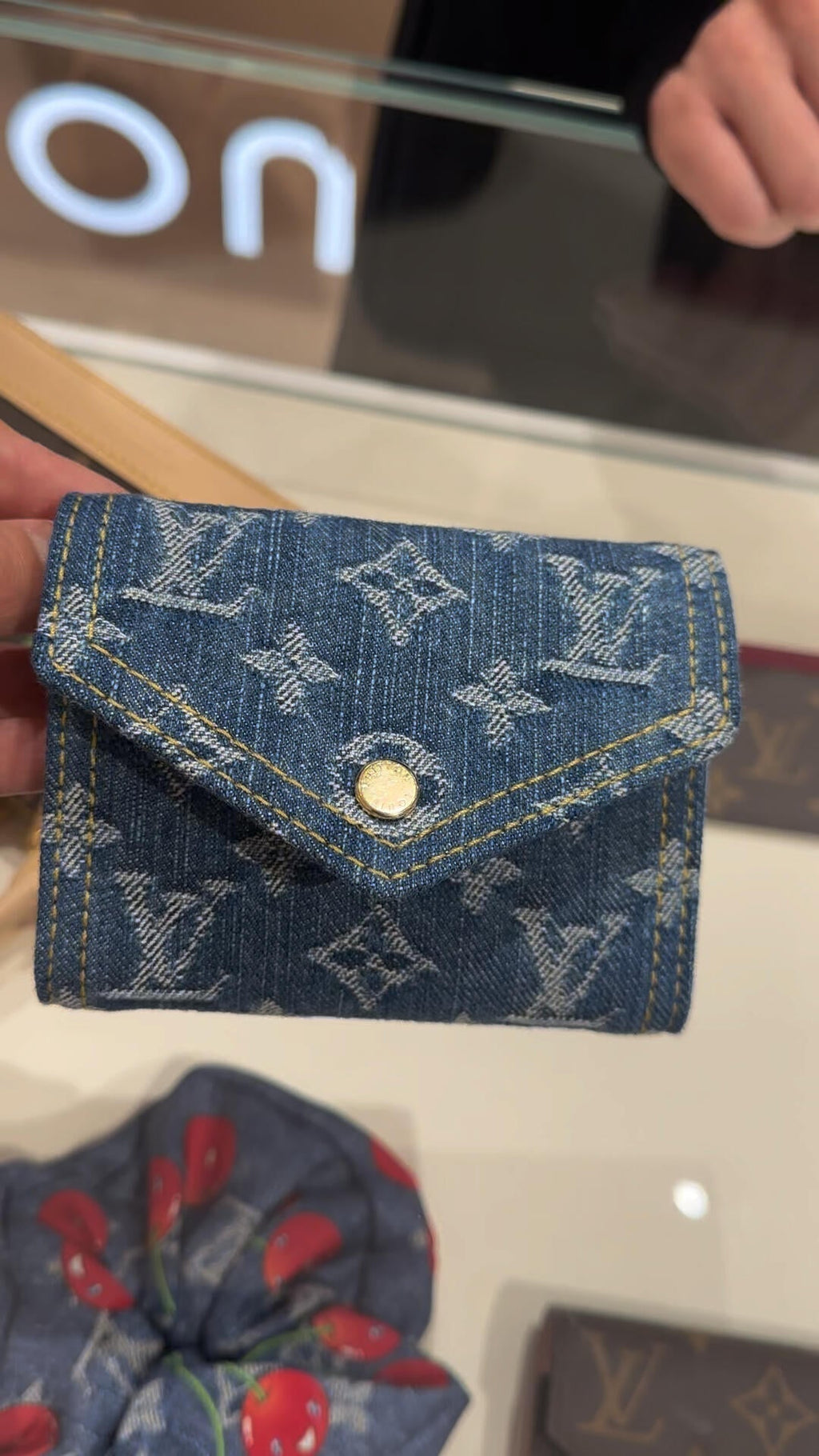 Luxury Denim Embellished Capucines Mini Bag