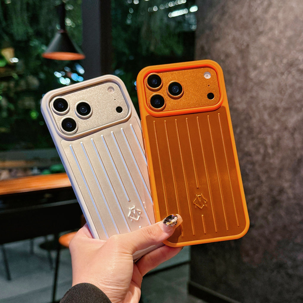 Ribbed Metallic Armor iPhone Case – Stylish Protection Inspired by Travel