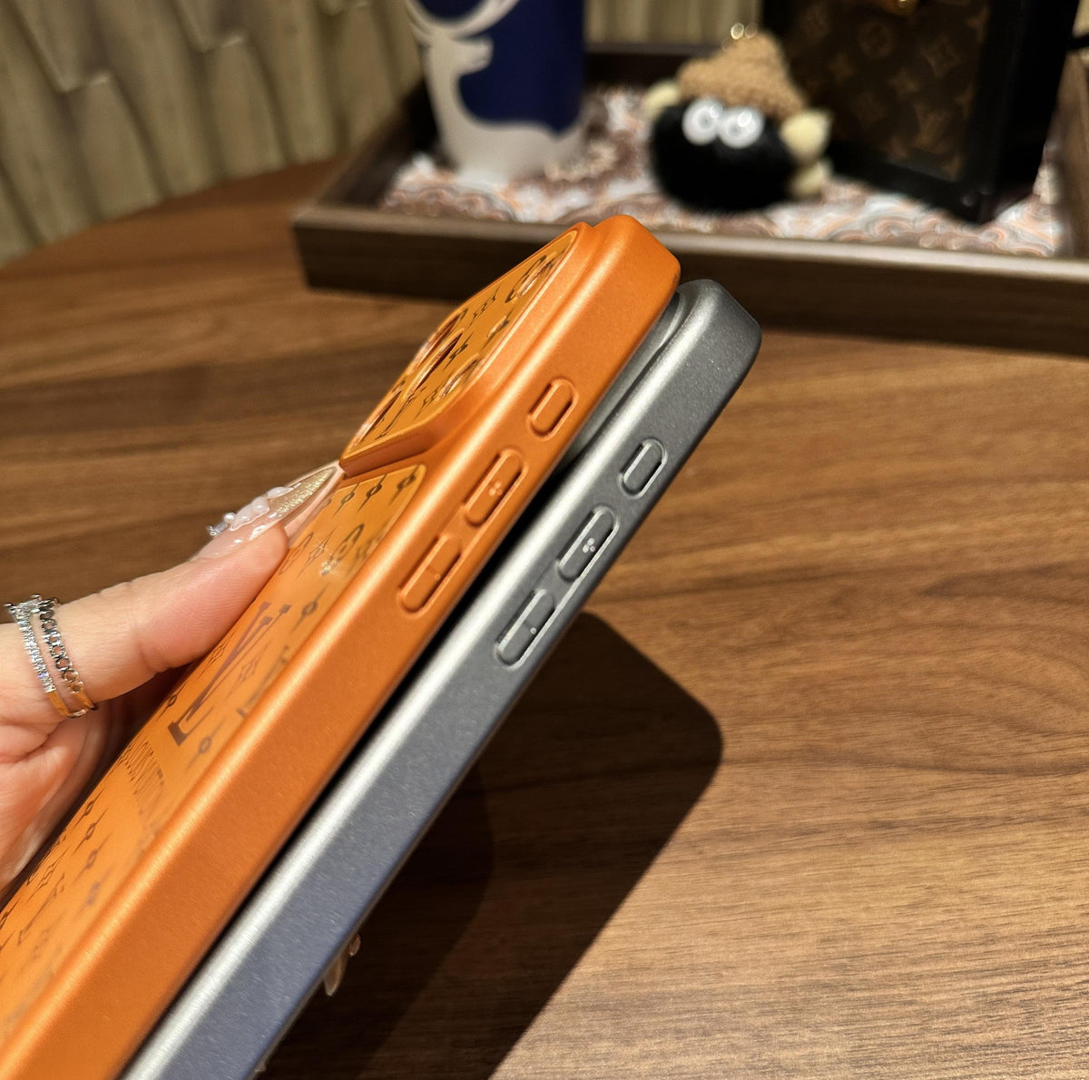 Luxury Monogram Matte Case with Shock-Absorbing Soft Edges