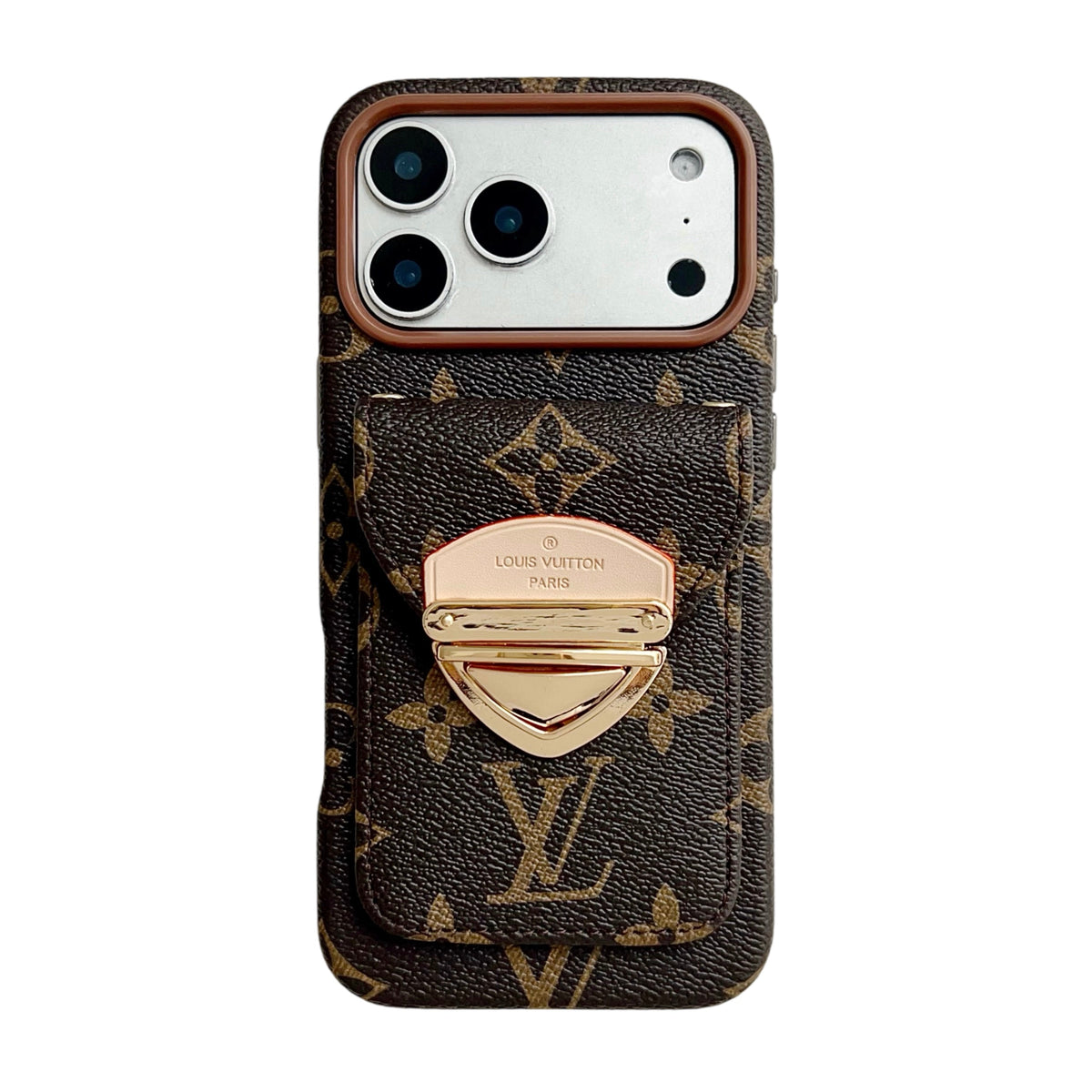 Luxury Crossbody iPhone Case with Card Pocket & Detachable Strap