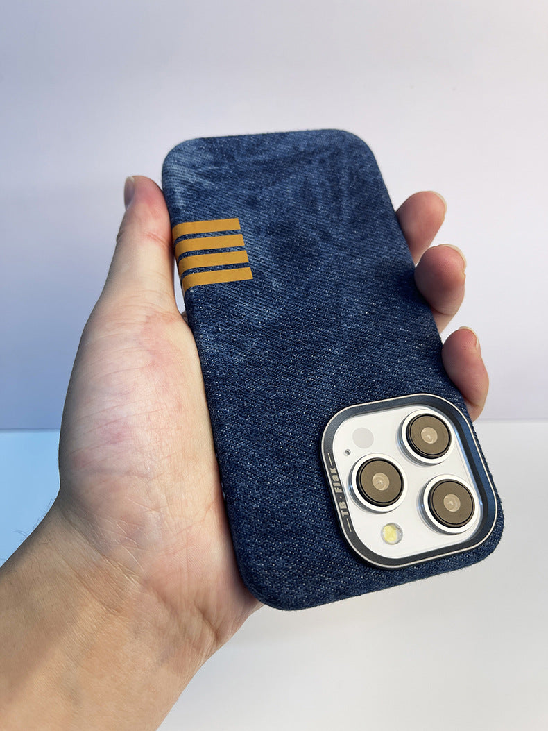 Premium vintage linen fabric magnetic phone case for iPhone