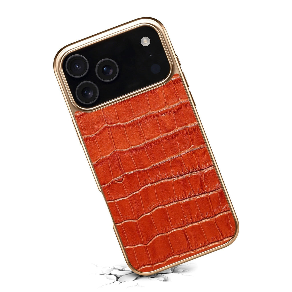 Croc-Embossed Leather Case for iPhone Case
