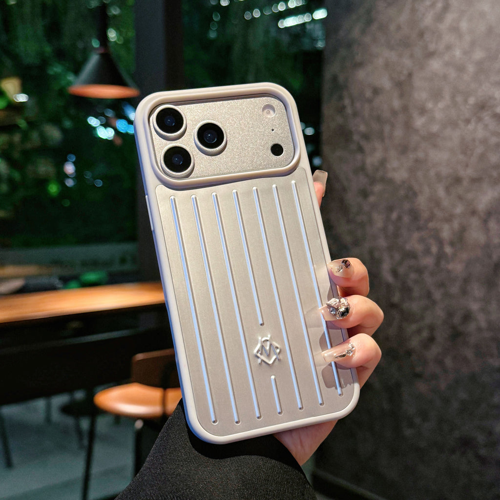 Ribbed Metallic Armor iPhone Case – Stylish Protection Inspired by Travel