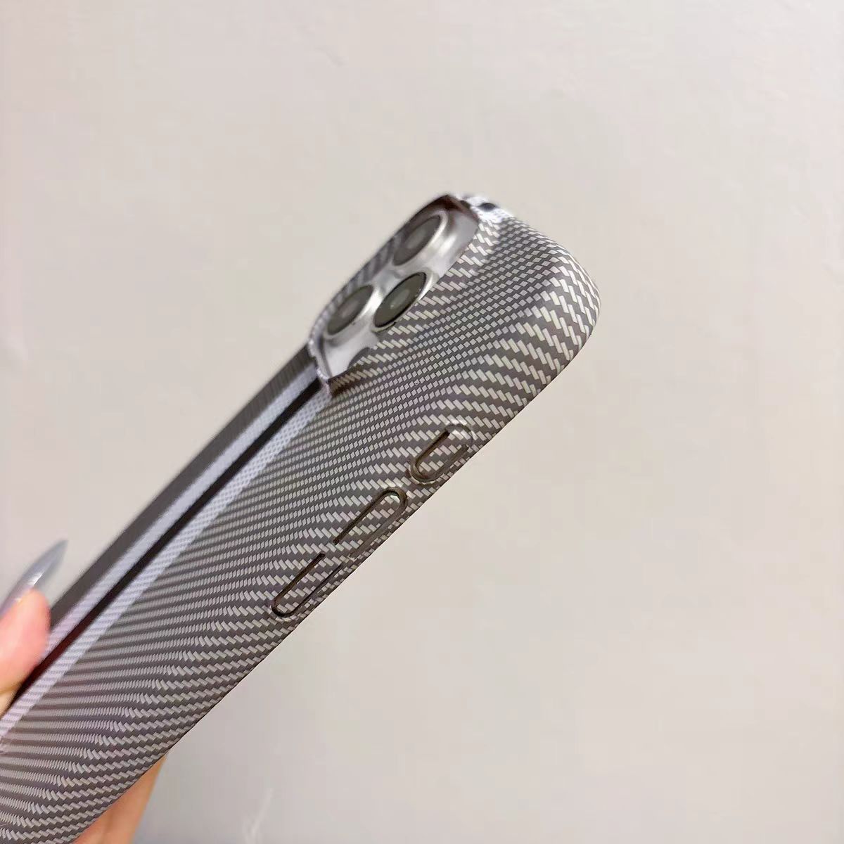 Minimalist Color-Block Carbon Fiber Pattern Phone Case