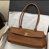 Light Luxury Litchi Grain Leather Quilted Shoulder & Handbag