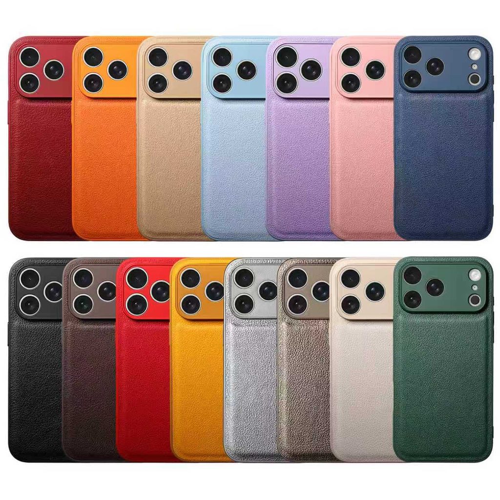 Premium Litchi Skin Pattern Leather Case for iPhone