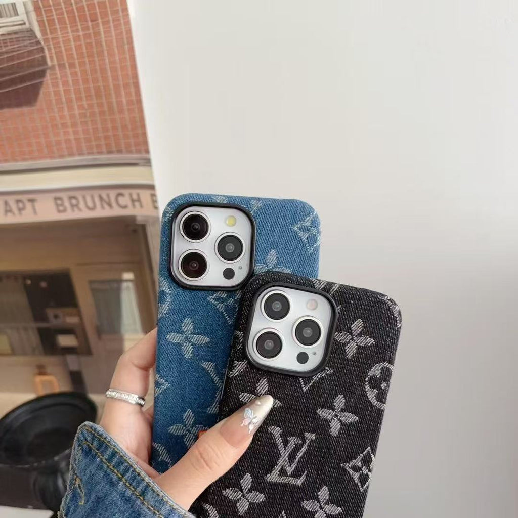 Denim Embroidery Phone Case For iPhone