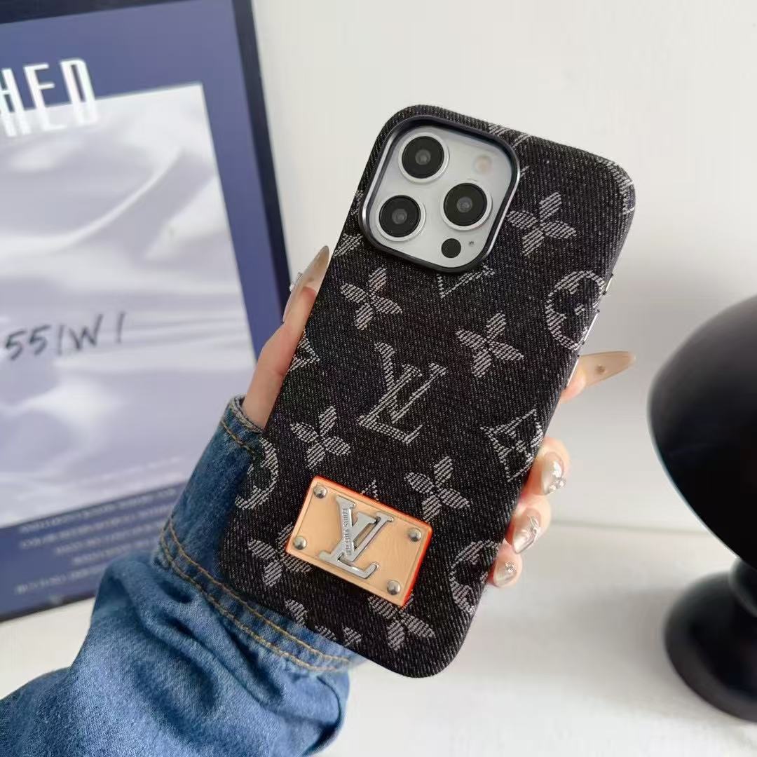 Denim Embroidery Phone Case For iPhone