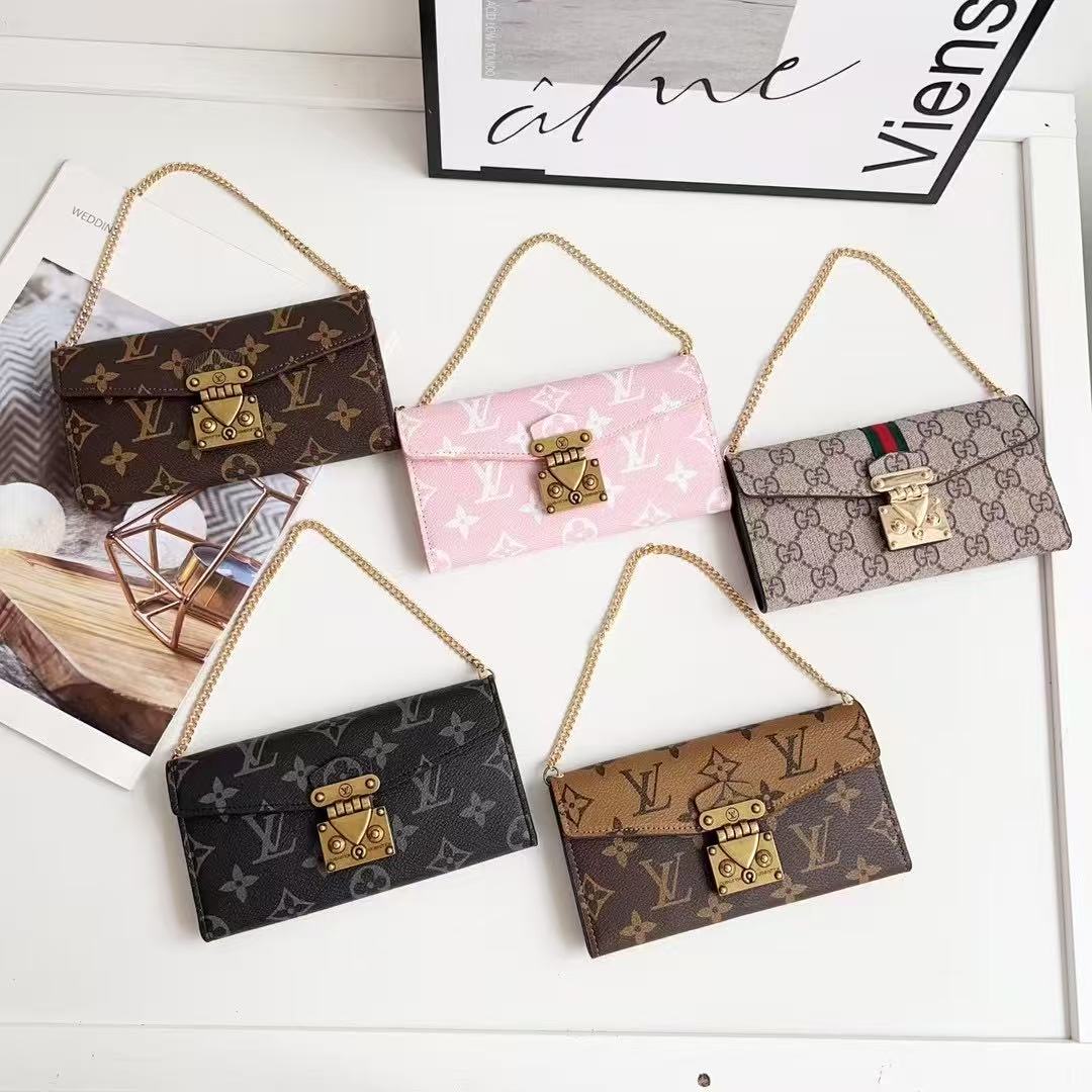 Letter Holster Scarf Chain Wallet Case For Samsung