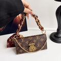 Letter Holster Scarf Chain Wallet Case For iPhone