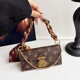 Letter Holster Scarf Chain Wallet Case For Samsung