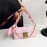 Letter Holster Scarf Chain Wallet Case For Samsung