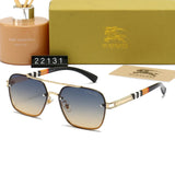 Plaid Metal Frame Sunglasses 22031