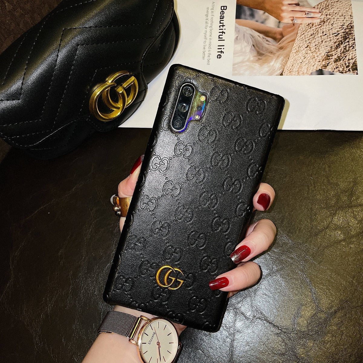 Leather Printed Galaxy Case For Samsung
