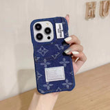 Blue Denim Card Design Phone Case For iPhone