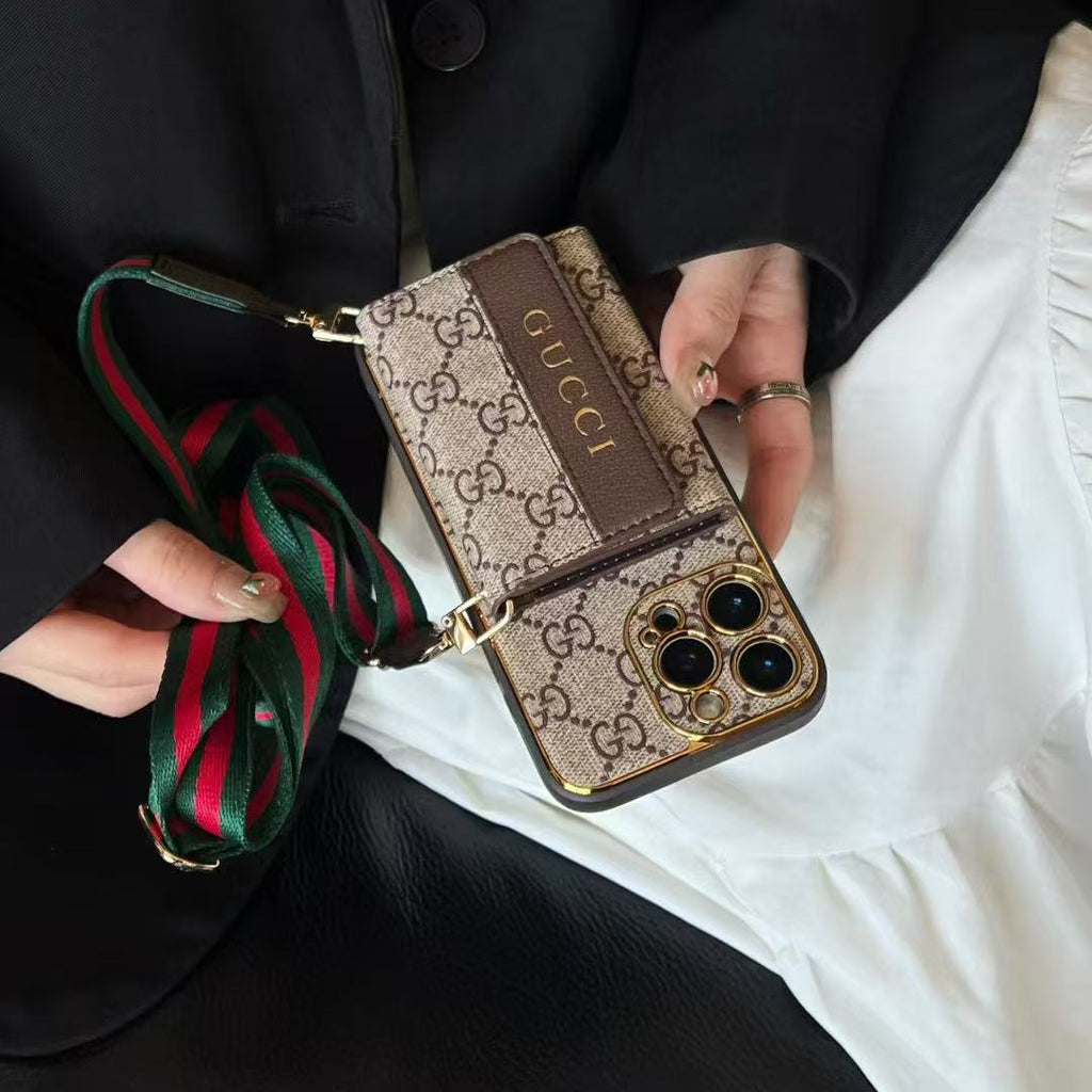New Wallet With Strap Phone Case For iPhone