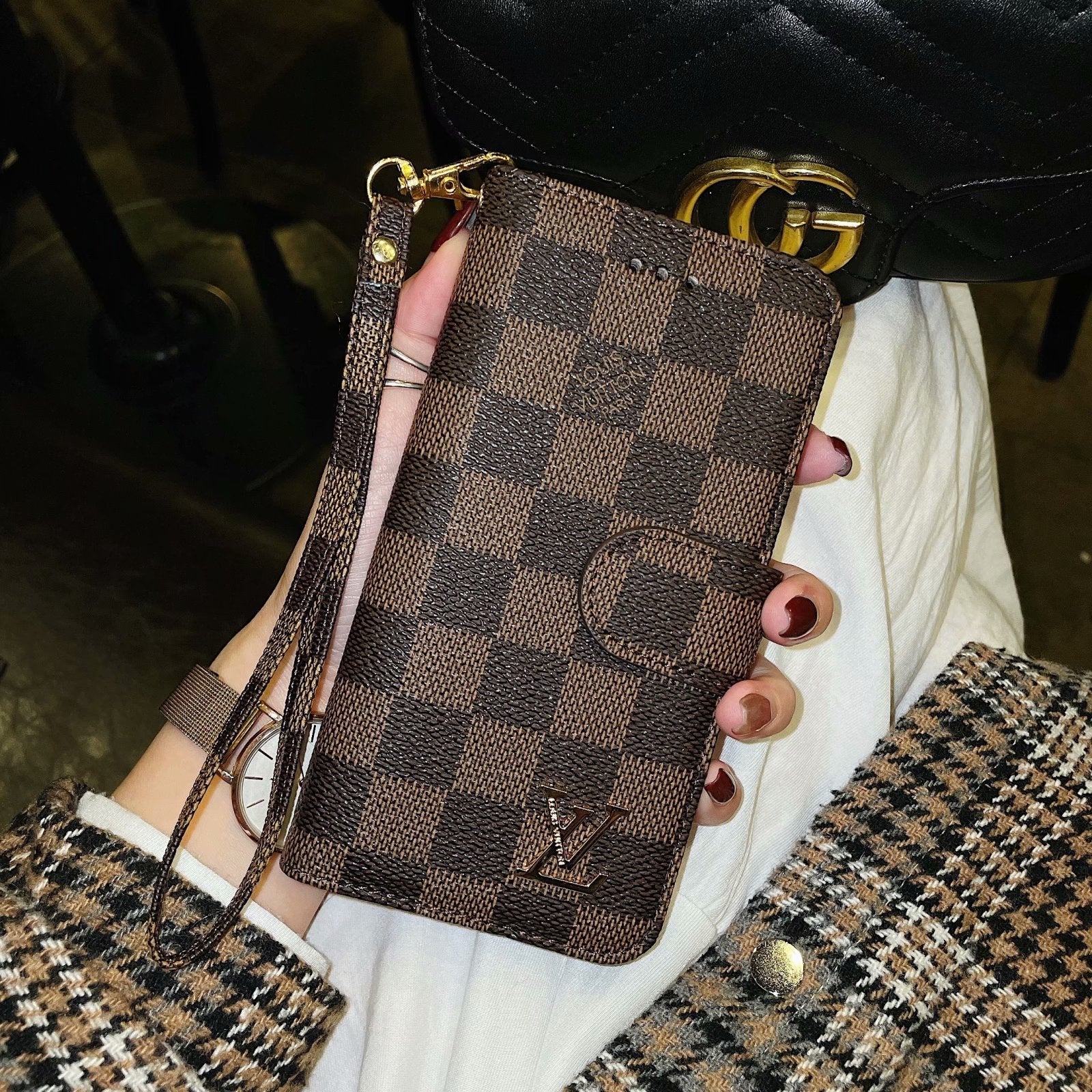 Trendy Leather Wallet Style Phone Case For iPhone