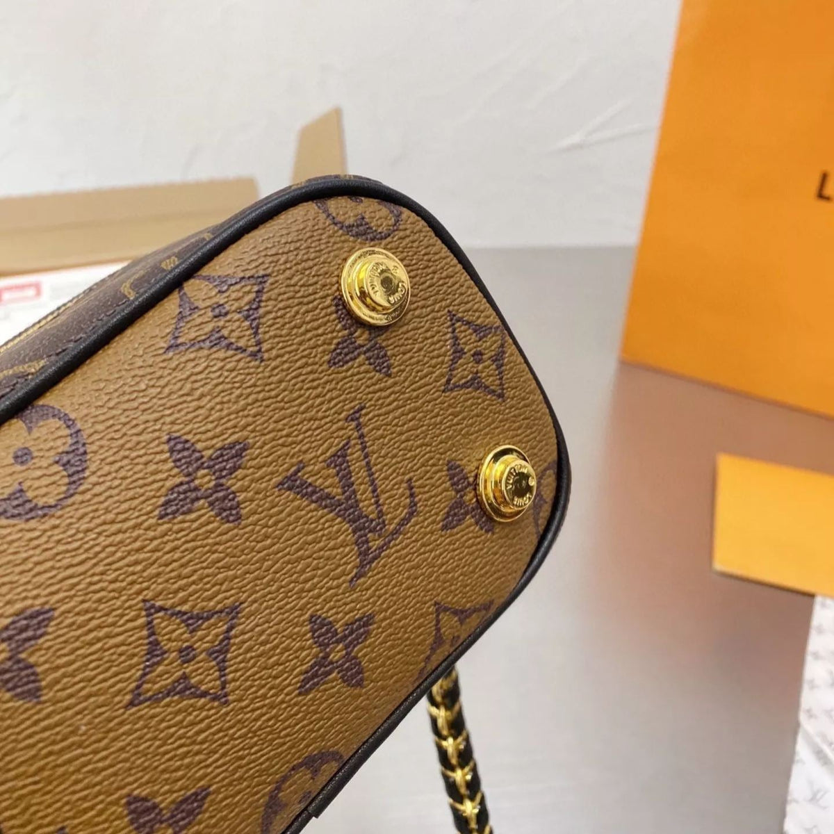 Classic Brown Chain Box Bag