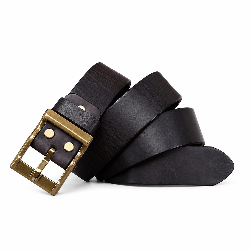 Premium Waxed Genuine Leather Belt | Heritage Brass Buckle