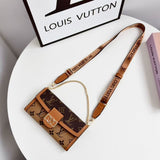 Letter Holster Scarf Chain Wallet Case For iPhone