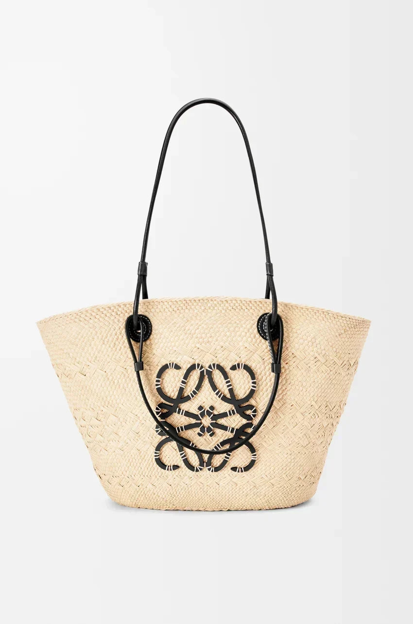 Luxurious Palm Leaf and Natural Tan LYW Basket