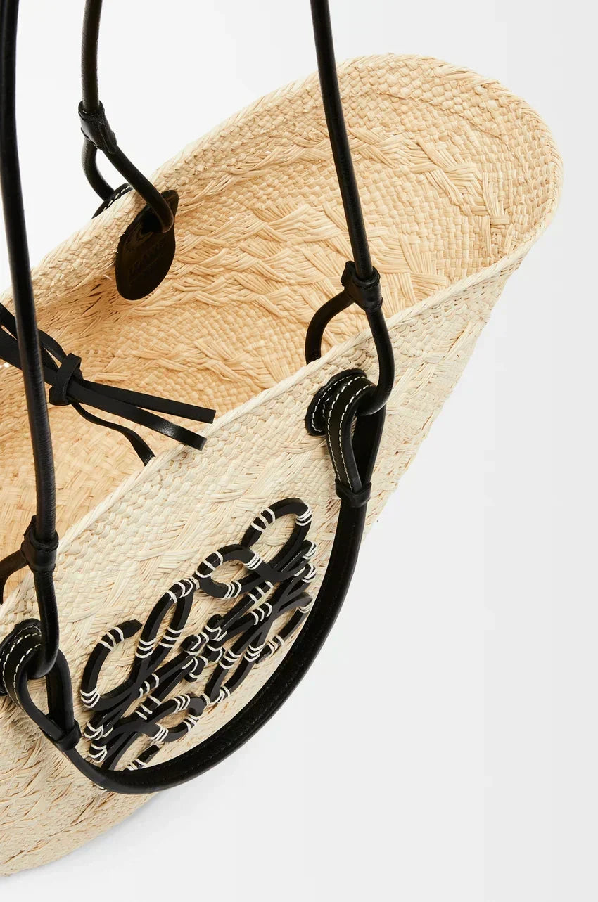 Luxurious Palm Leaf and Natural Tan LYW Basket