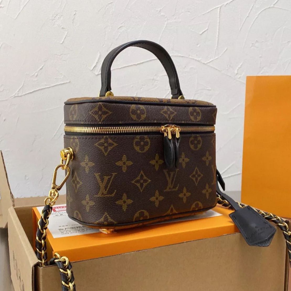Classic Brown Chain Box Bag