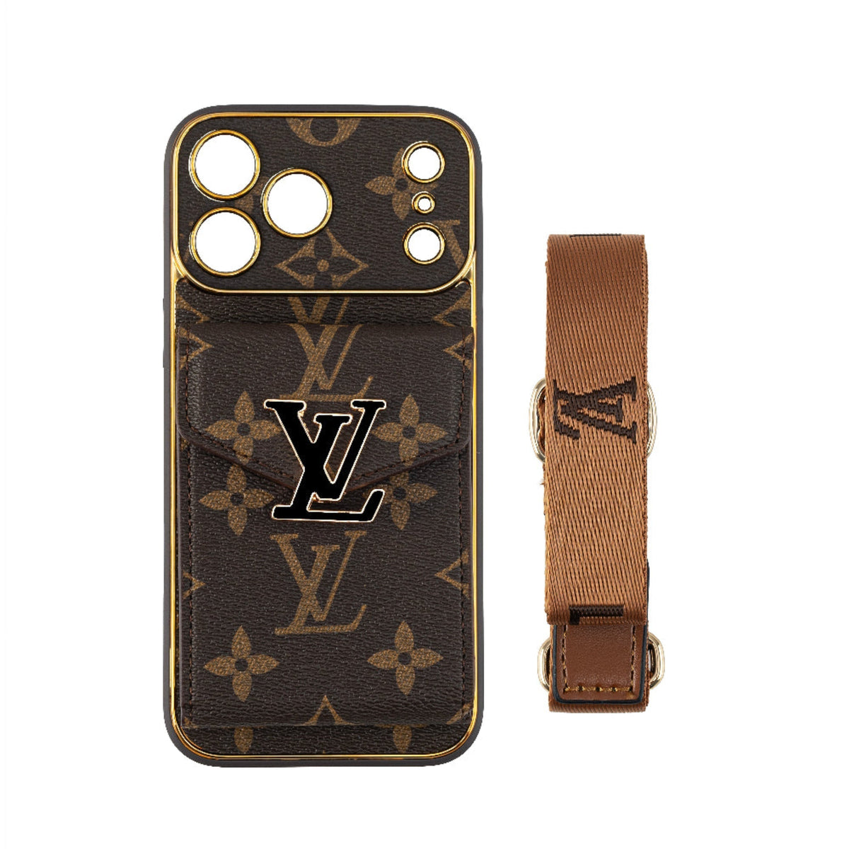 New Classic Luxury Card Holder iPhone Case with Crossbody Strap 01