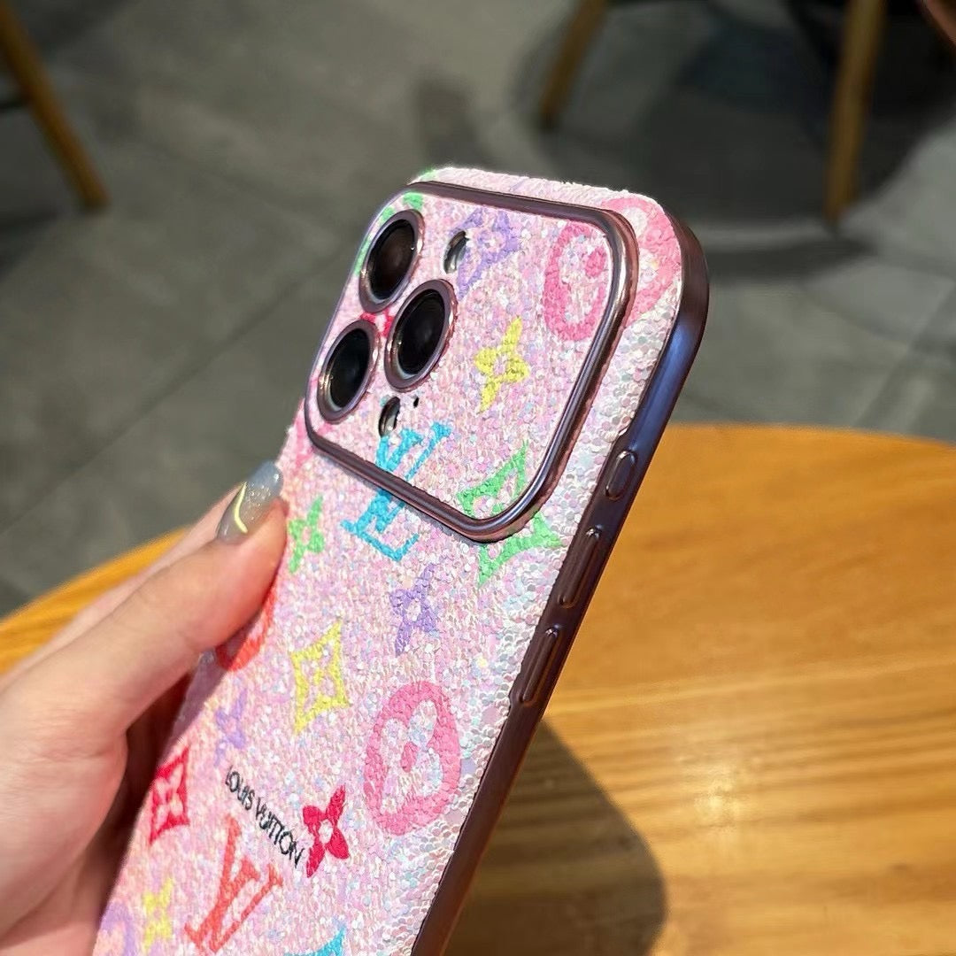 Colorful Pink Bling Phone Case For iPhone
