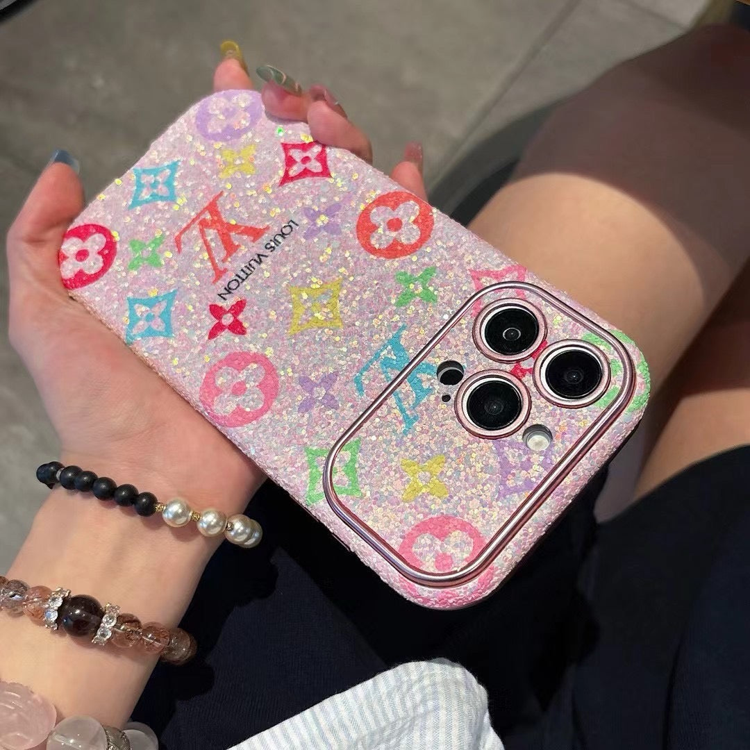 Colorful Pink Bling Phone Case For iPhone