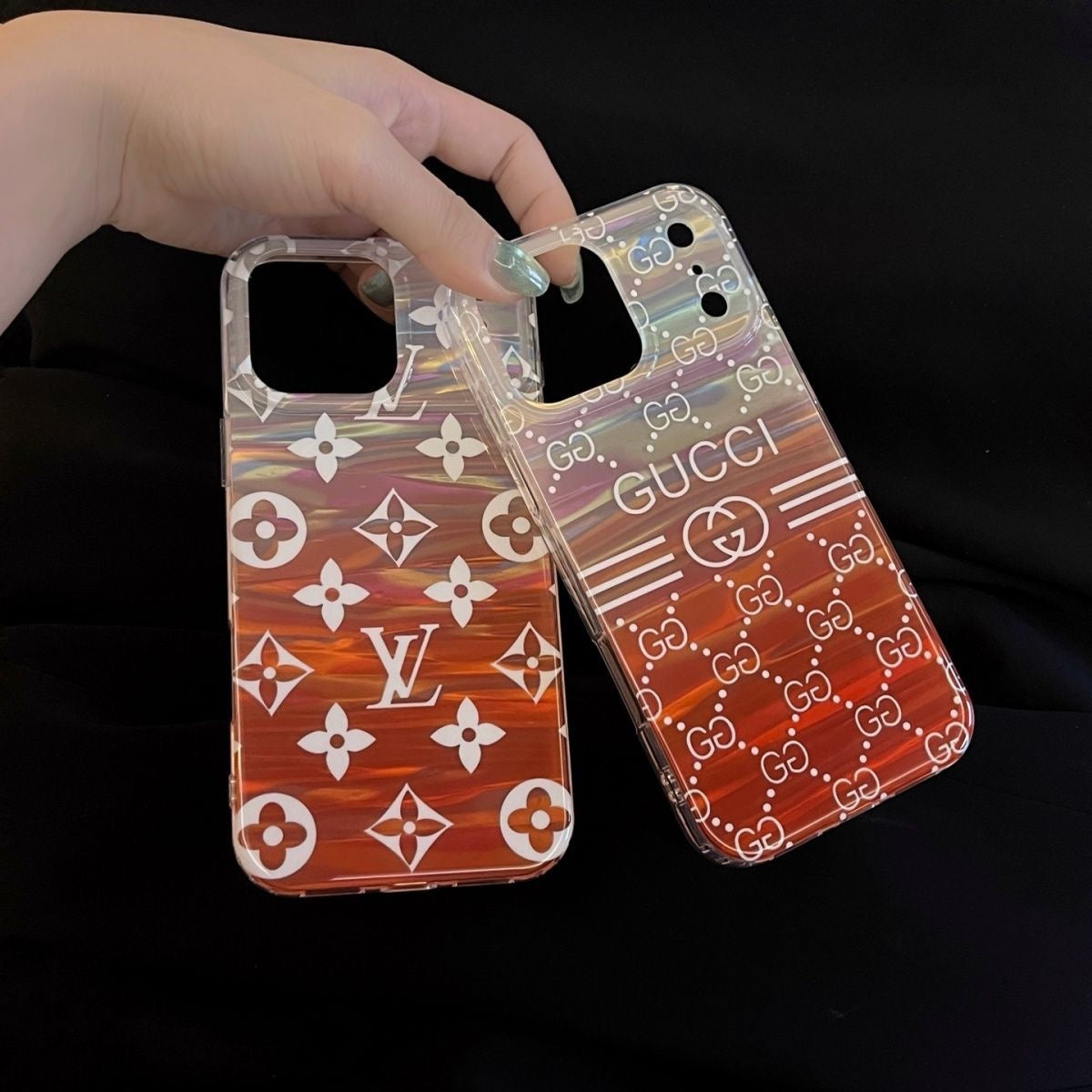 Orange Transparent Phone Case For iPhone