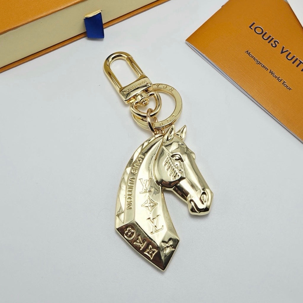 Gold Horse Pendant Keychain