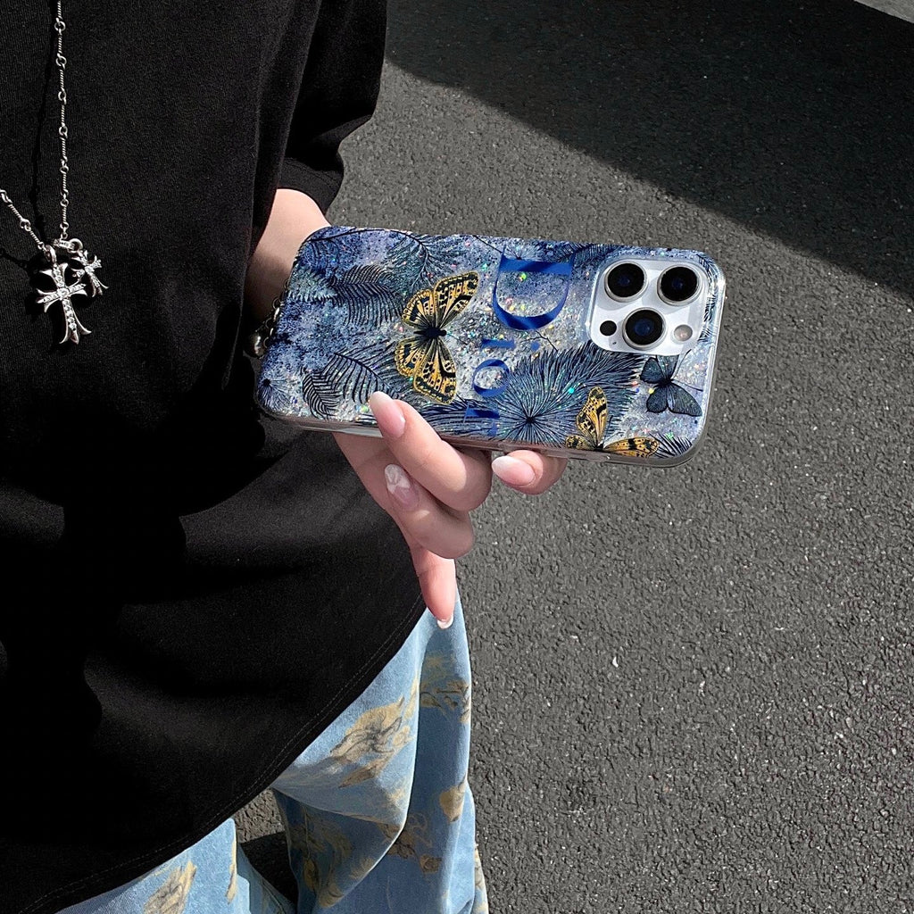Blue Butterfly Phone Case For iPhone