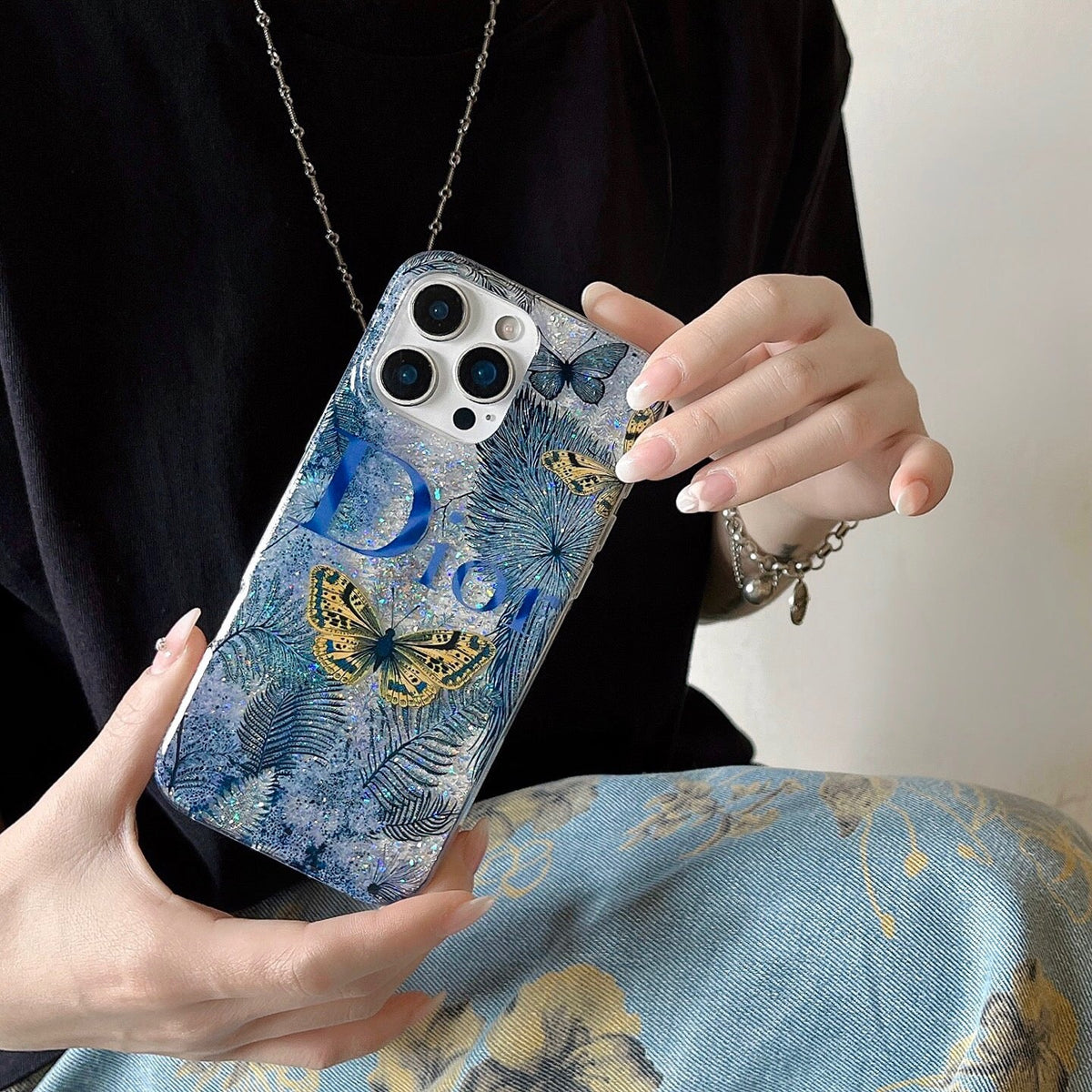 Blue Butterfly Phone Case For iPhone