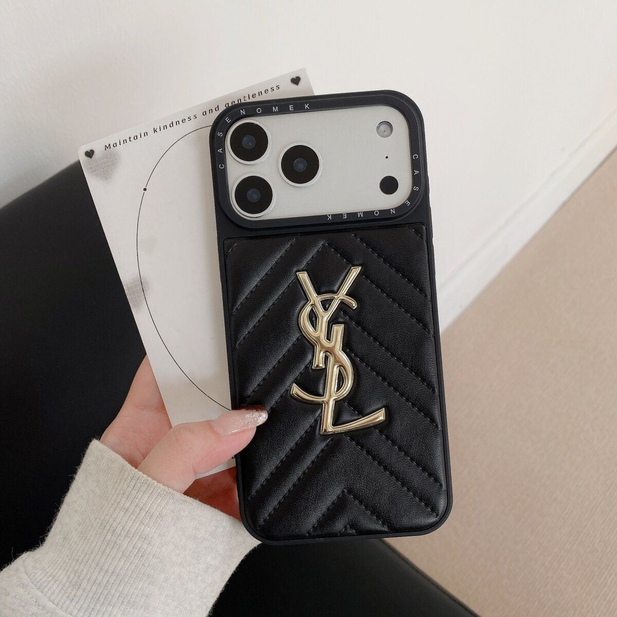 Embroidered Gold Phone Case For iPhone