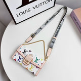 Letter Holster Scarf Chain Wallet Case For iPhone
