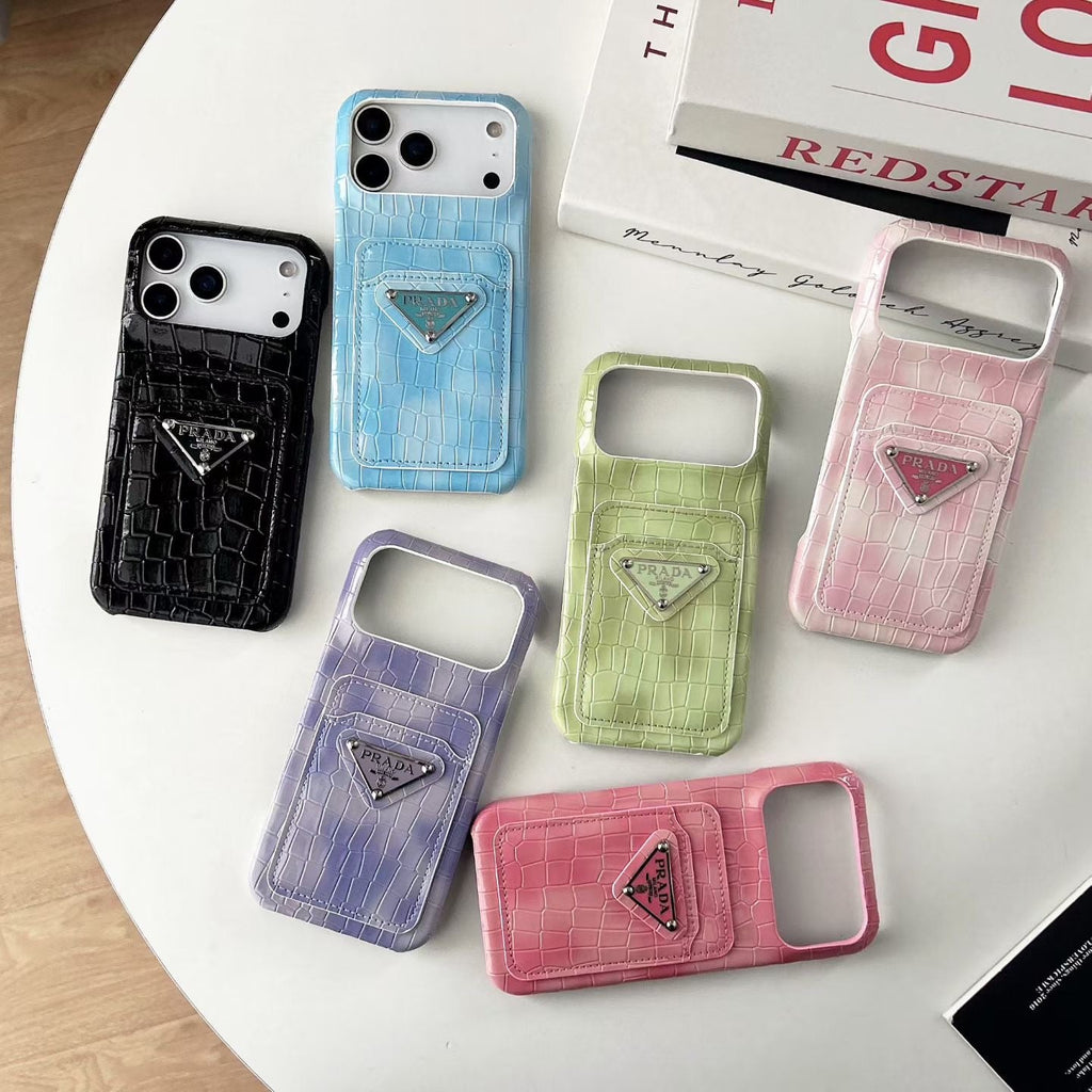 Colorful Card Holder Phone Case For iPhone