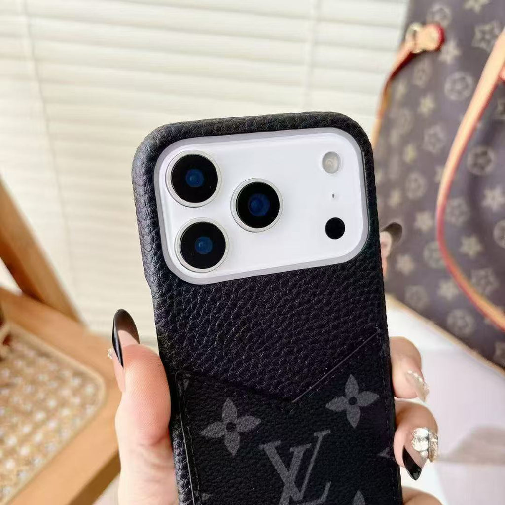 Card Holder Plush Phone Case For iPhone