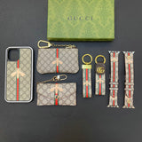 Fashion Gift Set (iPhone Case+Keychain+Coin Purse+Card Holder+Watch Strap)