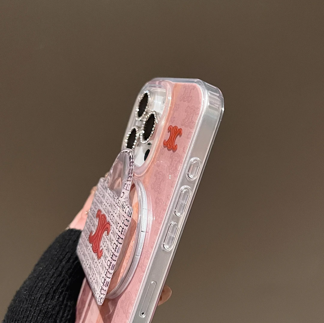 Pink Magnetic Bracket Case For iPhone