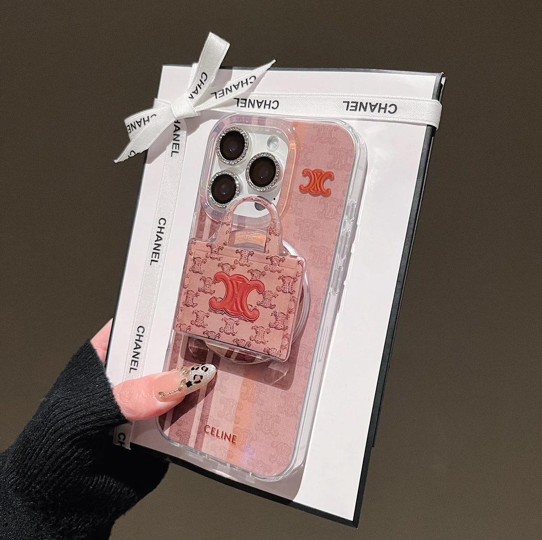 Pink Magnetic Bracket Case For iPhone