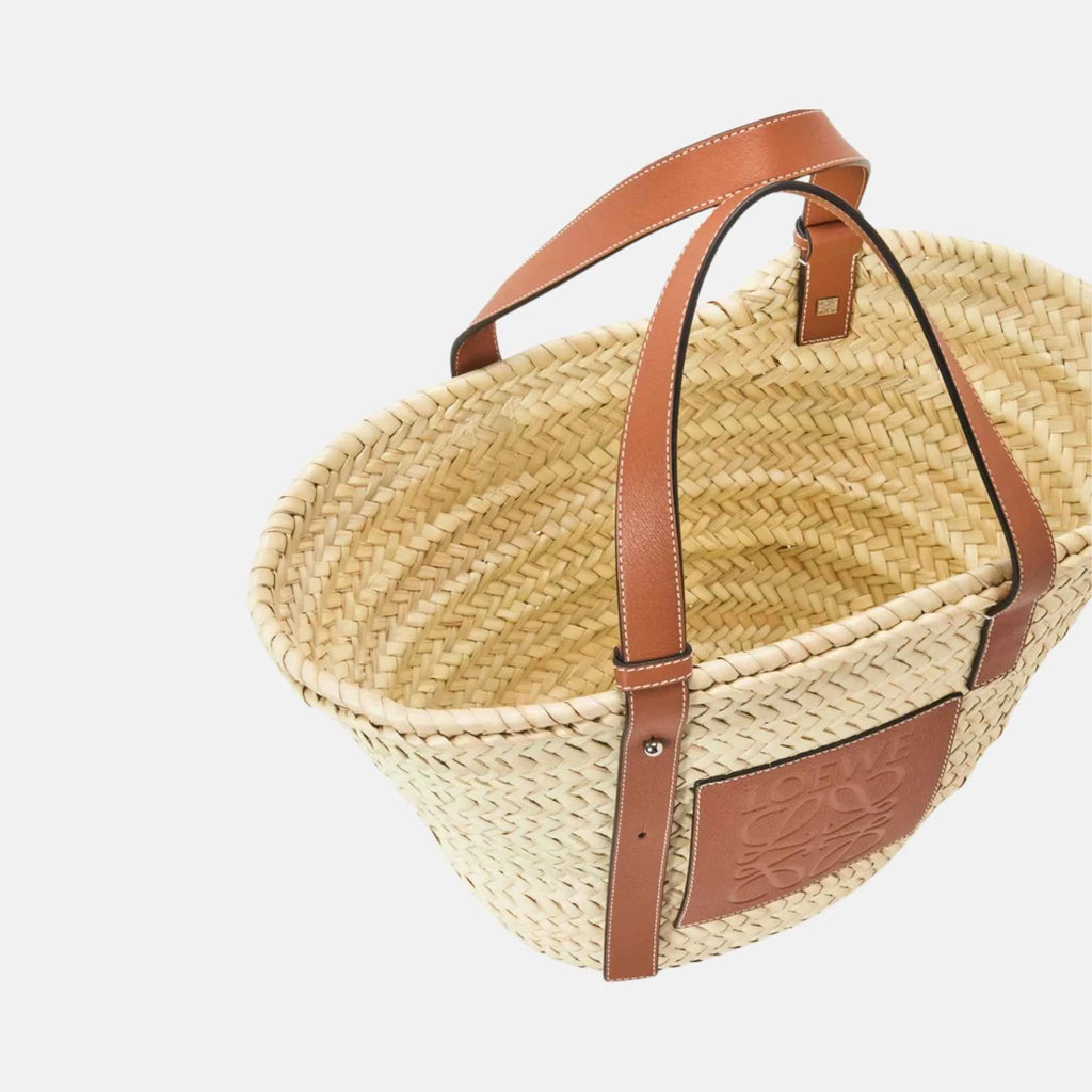 Luxurious Palm Leaf and Natural Tan LYW Basket