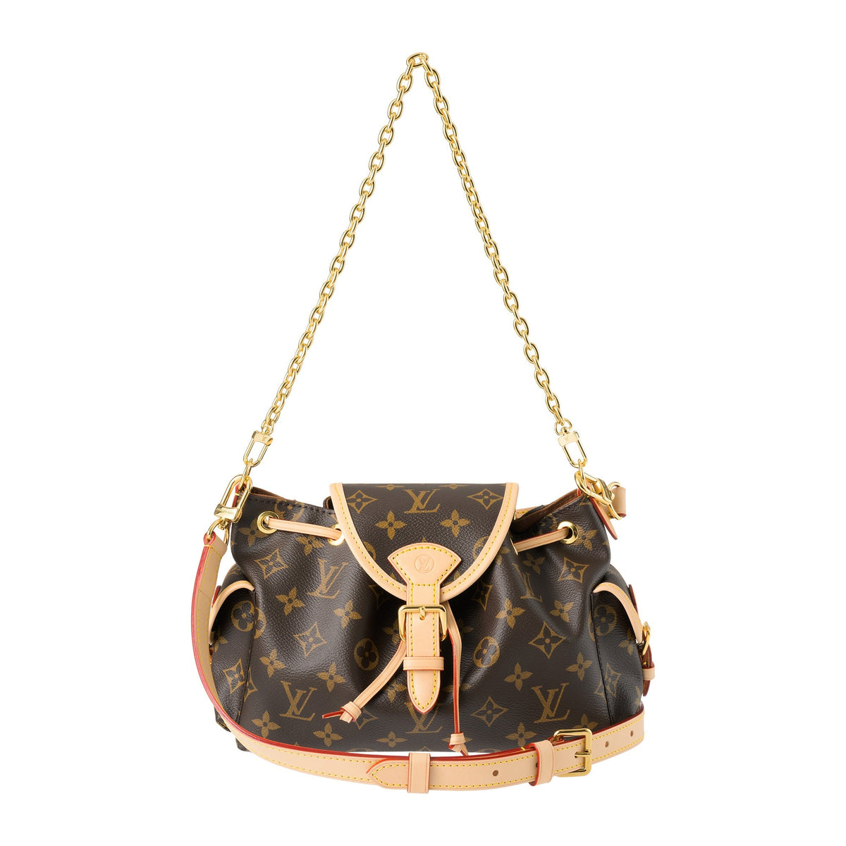Luxurious Designer Leather Handbag with Gold Chain Details