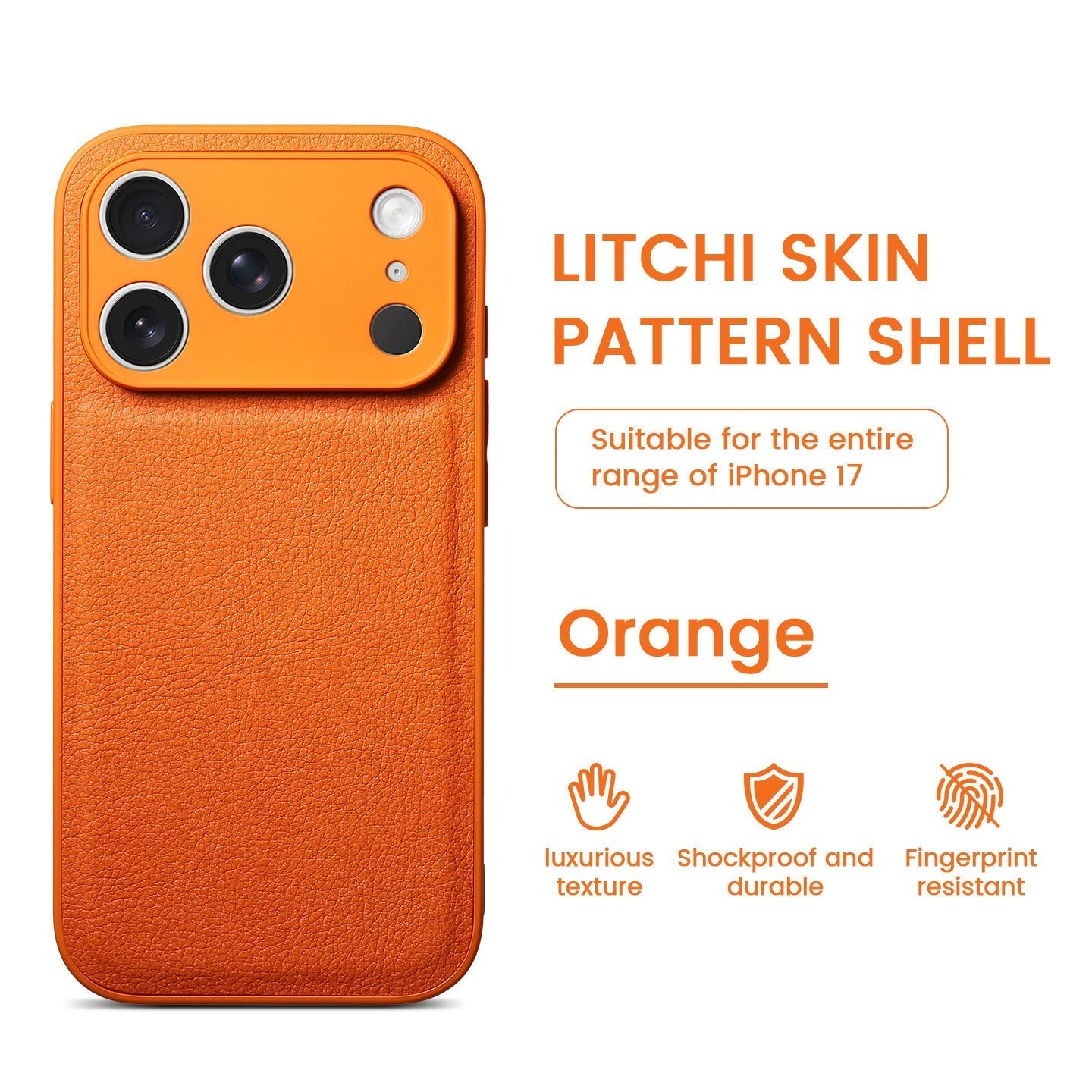 Premium Litchi Skin Pattern Leather Case for iPhone